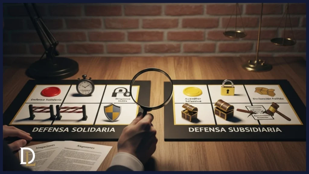 Un abogado examina estrategias de defensa legal