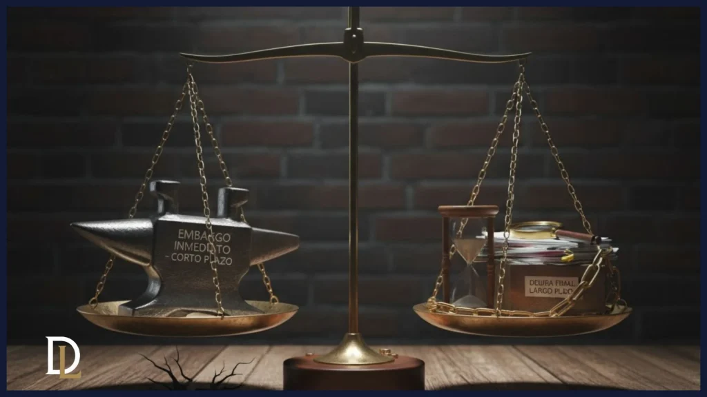 Balanza de la justicia comparando responsabilidad solidaria y subsidiaria